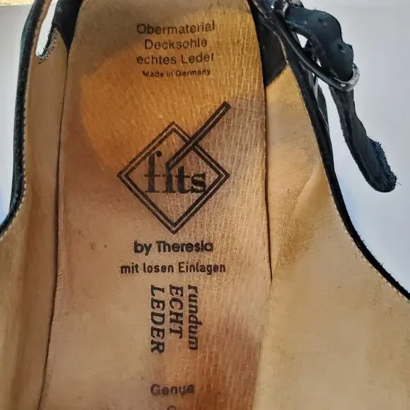 Fits by Theresia Leather Sandals Size 6 Slip on Comfort Shoes Open Toe and Heel - Picture 4 of 7